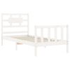 vidaXL Cadre de lit sans matelas blanc bois de pin massif