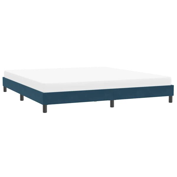 vidaXL Cadre de lit sans matelas bleu fonc&eacute; 200x220 cm velours