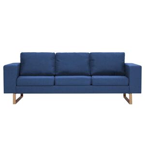 vidaXL Canap&eacute; &agrave; 3 places Tissu Bleu
