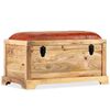 vidaXL Banc de rangement Cuir v&eacute;ritable Bois de manguier 80x44x44 cm