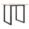 vidaXL Table &agrave; manger cadre en O 80x80x75 cm bois de pin massif acier