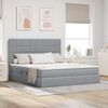 vidaXL Lit avec rangement et matelas Gris clair 160 x 200 cm Polyester