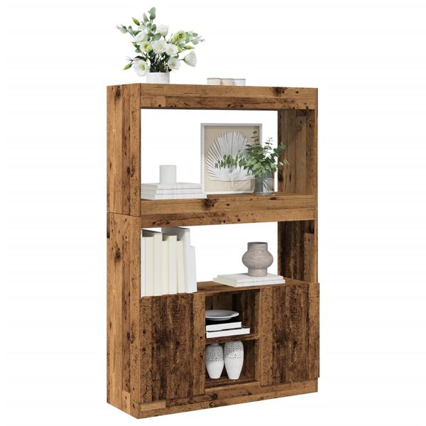 vidaXL Buffet haut vieux bois 92x33x140 cm bois d'ingénierie