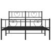 vidaXL Cadre de lit métal sans matelas avec pied de lit noir 120x190cm