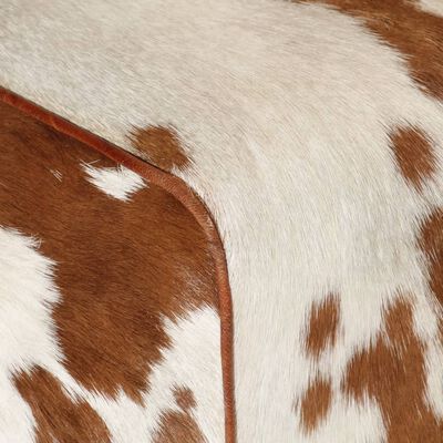 vidaXL Banc marron et blanc 160x28x50 cm cuir de chèvre véritable