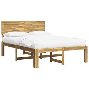 vidaXL Cadre de lit double avec t&ecirc;te de lit ROSTOCK Blanc 140 x 200 cm