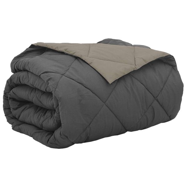 vidaXL Duvet d'&eacute;t&eacute; simple Gris clair et anthracite 240 x 200 cm