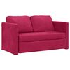 vidaXL Canap&eacute;-lit 2 en 1 rouge bordeaux 122x204x55 cm velours
