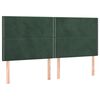 vidaXL T&ecirc;te de lit &agrave; LED Vert fonc&eacute; 180x5x118/128 cm Velours