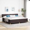 vidaXL Lit &agrave; ressorts avec matelas Marron fonc&eacute; 200 x 200 cm Polyester