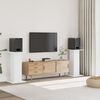 vidaXL Supports de haut-parleurs 2 pcs blanc bois d'ing&eacute;nierie
