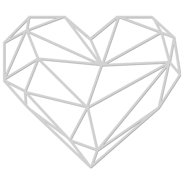 Homemania D&eacute;coration murale C&oelig;ur 47x40 cm Acier Argent&eacute;