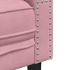 vidaXL Fauteuil Chesterfield rose velours