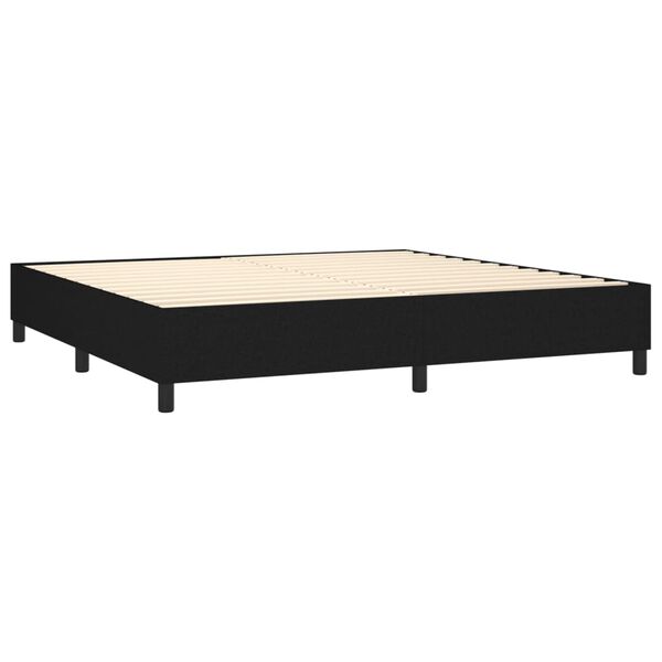 vidaXL Sommier &agrave; lattes de lit avec matelas Noir 200x200 cm Tissu