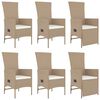 vidaXL Ensemble à manger de jardin et coussins 7 pcs beige poly rotin