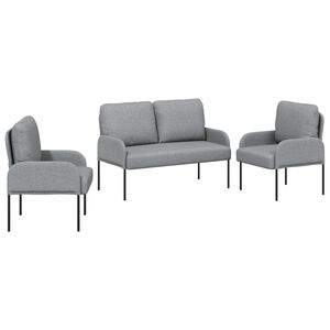 vidaXL Ensembles de canap&eacute;s 3 pcs Gris clair 115 x 56 x 80 cm