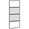vidaXL Porte coulissante noir 90x205 cm verre tremp&eacute; aluminium