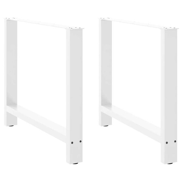 vidaXL Pieds de table à manger Blanc 2 pièces 90 x (72-73) cm Acier