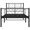 vidaXL Cadre de lit m&eacute;tal sans matelas avec pied de lit noir 80x200 cm