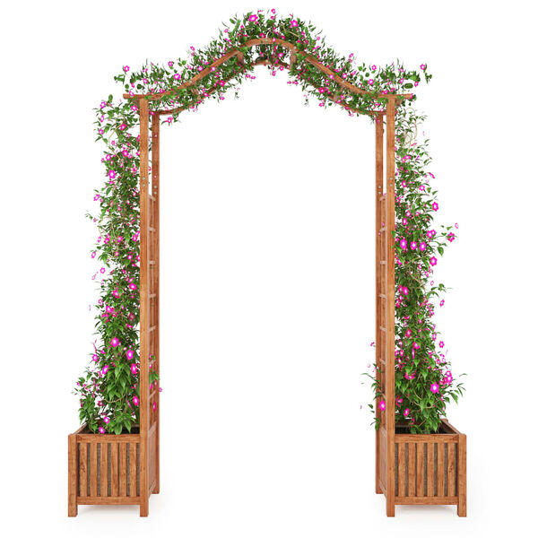 vidaXL Arche de jardin avec jadini&egrave;re Bois d'acacia massif 180x40x218cm