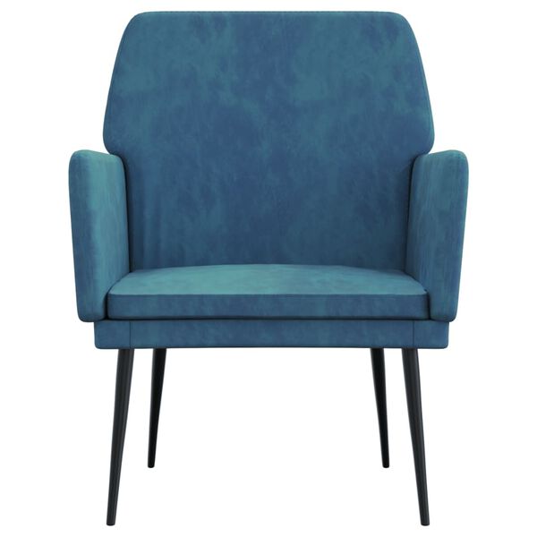vidaXL Fauteuil Bleu 62x79x79 cm Velours