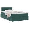 vidaXL Lit de Rangement avec matelas Vert fonc&eacute; 120 x 200 cm Velours