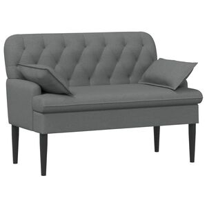 vidaXL Canap&eacute; love seat avec capitonnage en boutons Gris fonc&eacute; Tissu