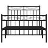 vidaXL Cadre de lit métal sans matelas avec pied de lit noir 100x190cm
