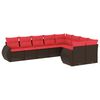 vidaXL Ensemble de canap&eacute; de jardin 9 pcs avec coussins marron r&eacute;sine tress&eacute;e