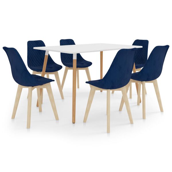 vidaXL Ensemble de salle &agrave; manger 7 pcs Bleu