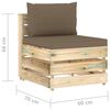 vidaXL Salon de jardin 3 pcs avec coussins Bois impr&eacute;gn&eacute; de vert