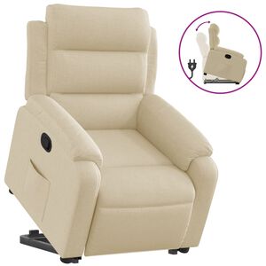 vidaXL Fauteuil inclinable Cr&egrave;me Tissu