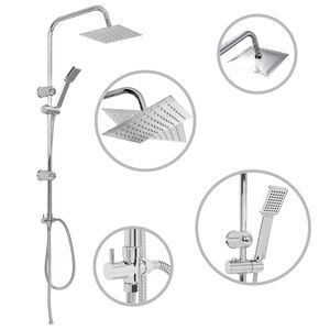 vidaXL Ensemble de douche &agrave; deux t&ecirc;tes avec douchette Acier inoxydable