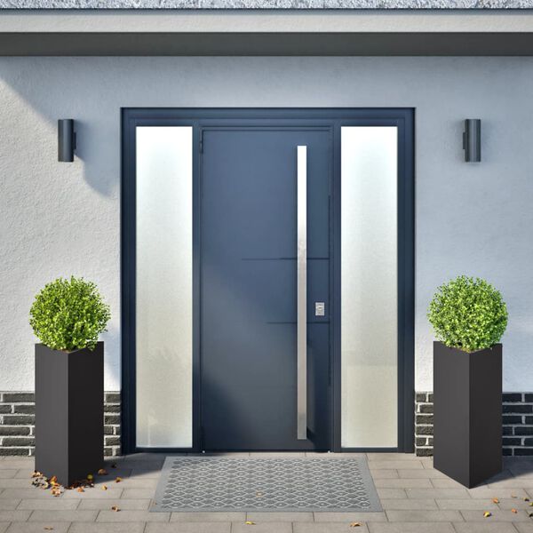 vidaXL Jardinières 2 pcs noir triangulaire 40x34,5x70 cm acier