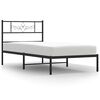 vidaXL Cadre de lit m&eacute;tal sans matelas avec t&ecirc;te de lit noir 100x190cm