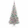 vidaXL Sapin de No&euml;l avec 300 LED avec support Argent 180 cm PET