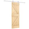 vidaXL Porte coulissante Naturel et Blanc 70 x 210 cm