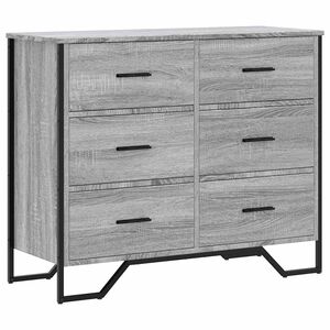 vidaXL Commode sonoma gris 91x35,5x74,5 cm bois d'ing&eacute;nierie
