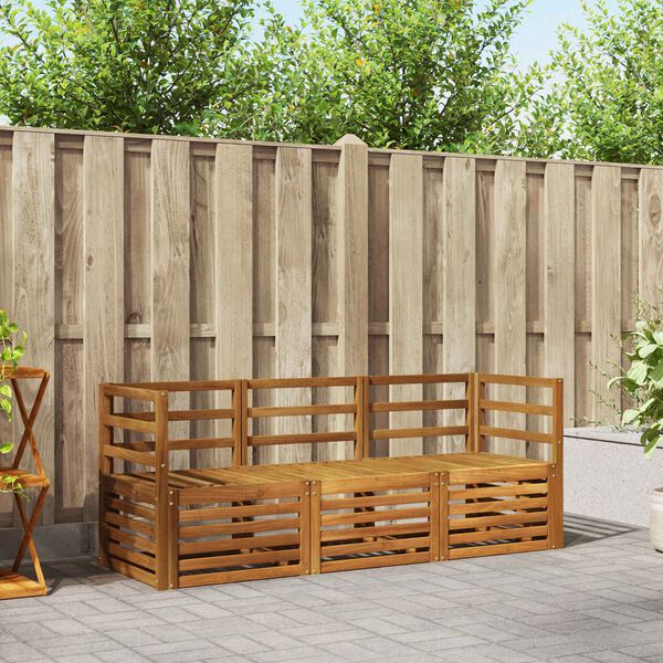 vidaXL Ensembles de canap&eacute;s 3 pcs Naturel Bois d'Acacia Massif