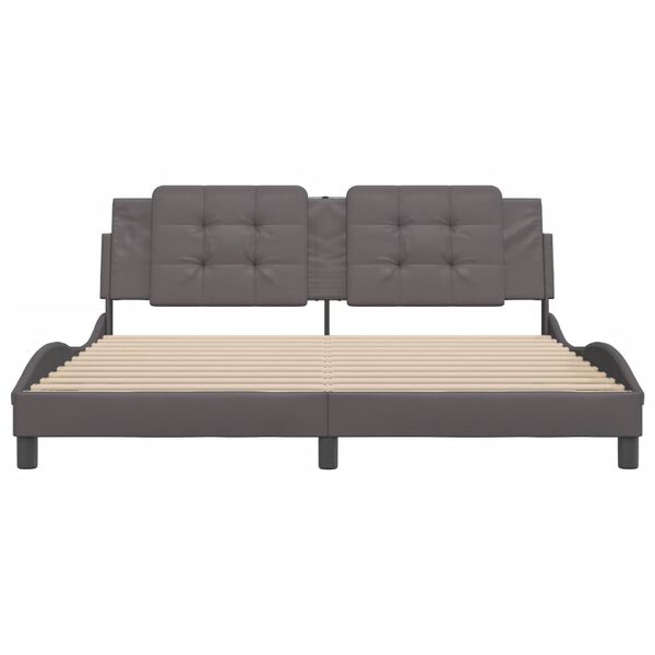 vidaXL Cadre de lit sans matelas Zadar gris 180x200 cm similicuir