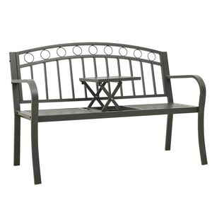 vidaXL Banc de jardin avec table Gris 120 cm Acier