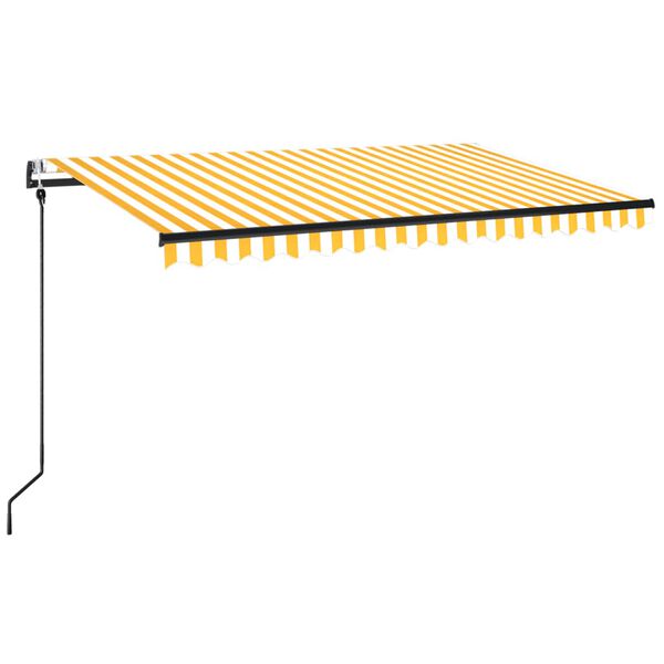 vidaXL Auvent r&eacute;tractable automatique 450x350 cm Jaune et blanc