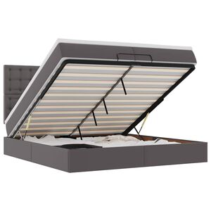 VidaXL Cadre de lit ottoman avec matelas gris 200x200 cm similicuir