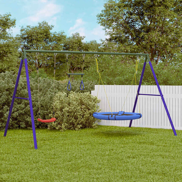vidaXL Jeu d'extérieur avec balançoire, trapèze et balançoire soucoupe