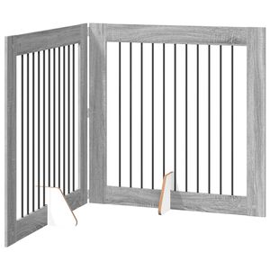 vidaXL Porte de chien pliable avec supports 2 pc Sonoma gris 200,5 cm