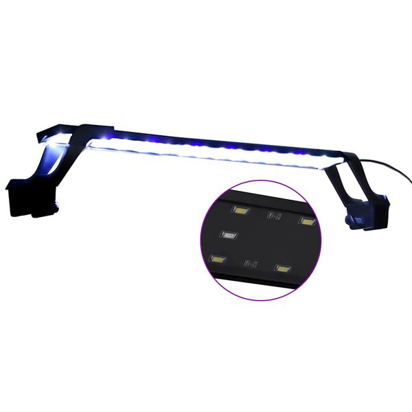 vidaXL Lampe &agrave; LED d'aquarium avec pinces 55-70 cm Bleu et blanc