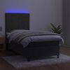 vidaXL Sommier &agrave; lattes de lit et matelas et LED Gris fonc&eacute; 90x200 cm