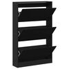 vidaXL Cabinet &agrave; chaussures avec &eacute;tag&egrave;re Ch&ecirc;ne noir 80 x 21 x 125,5 cm
