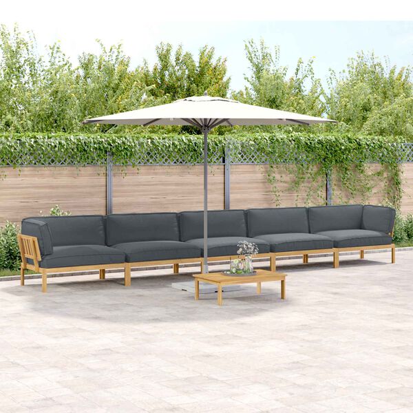 vidaXL Ensemble de Canap&eacute;s Uni 6 pcs Anthracite Bois d'Acacia Massif