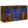 vidaXL Buffet avec lumi&egrave;res LED ch&ecirc;ne fum&eacute; 123x37x67 cm